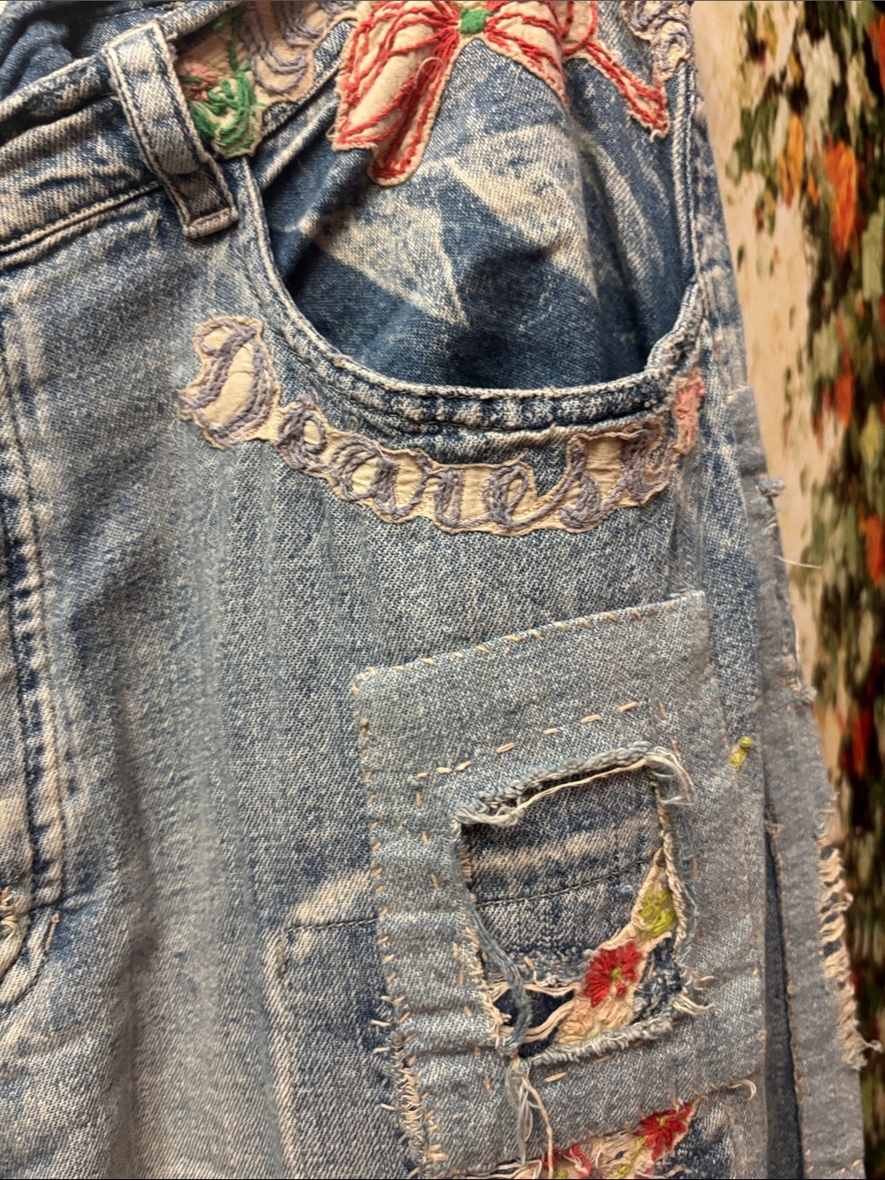 Magnolia Pearl Lil’ Friends Miners Denim Pants 423, Washed Indigo, OS - Picture 6 of 13